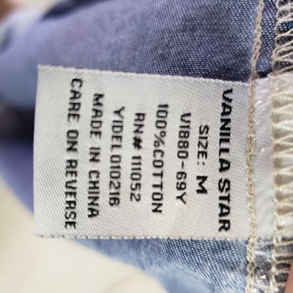 Vanilla star  chambray cuffed cotton dolman top - Picture 3 of 8